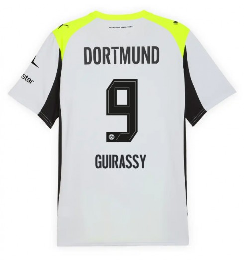 Moške Nogometnih dresov Borussia Dortmund Serhou Guirassy #9 Gostujoči 2025-26 Kratki rokavi Moške Nogometnih dresov Borussia Dortmund Serhou Guirassy #9 Gostujoči 2025-26 Kratki rokavi